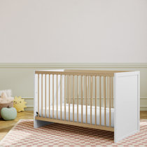 Natural Wood And White Crib Wayfair Canada